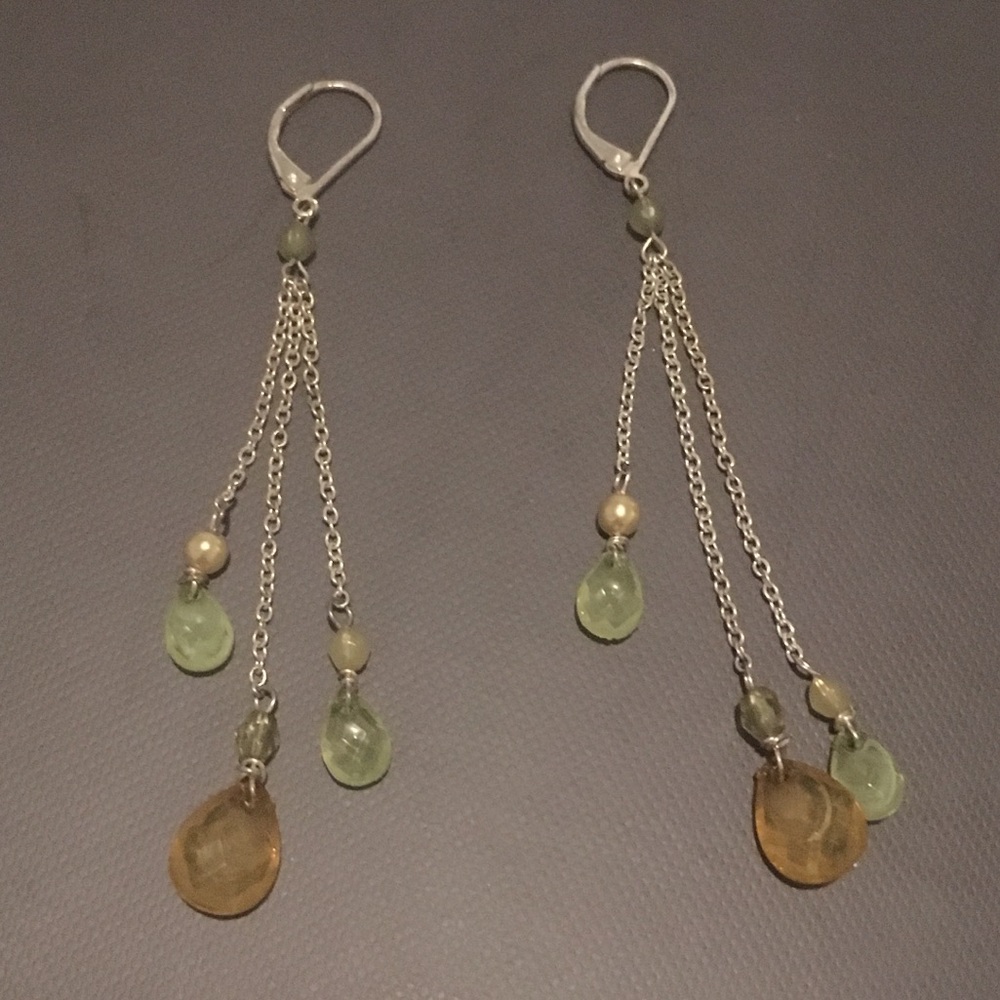 Green and Silver earrings